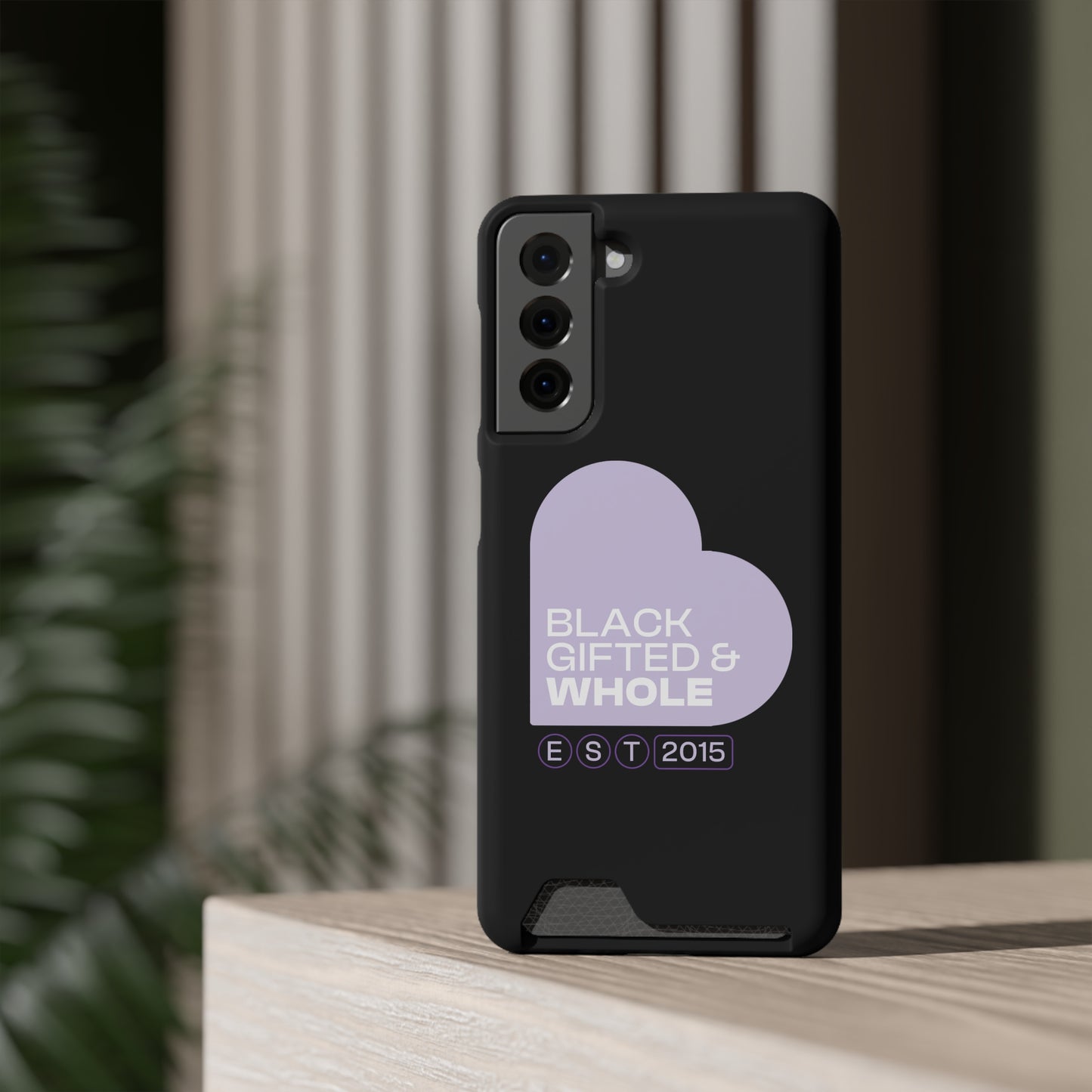 Black, Gifted & Whole Signature Phone Case With Card Holder