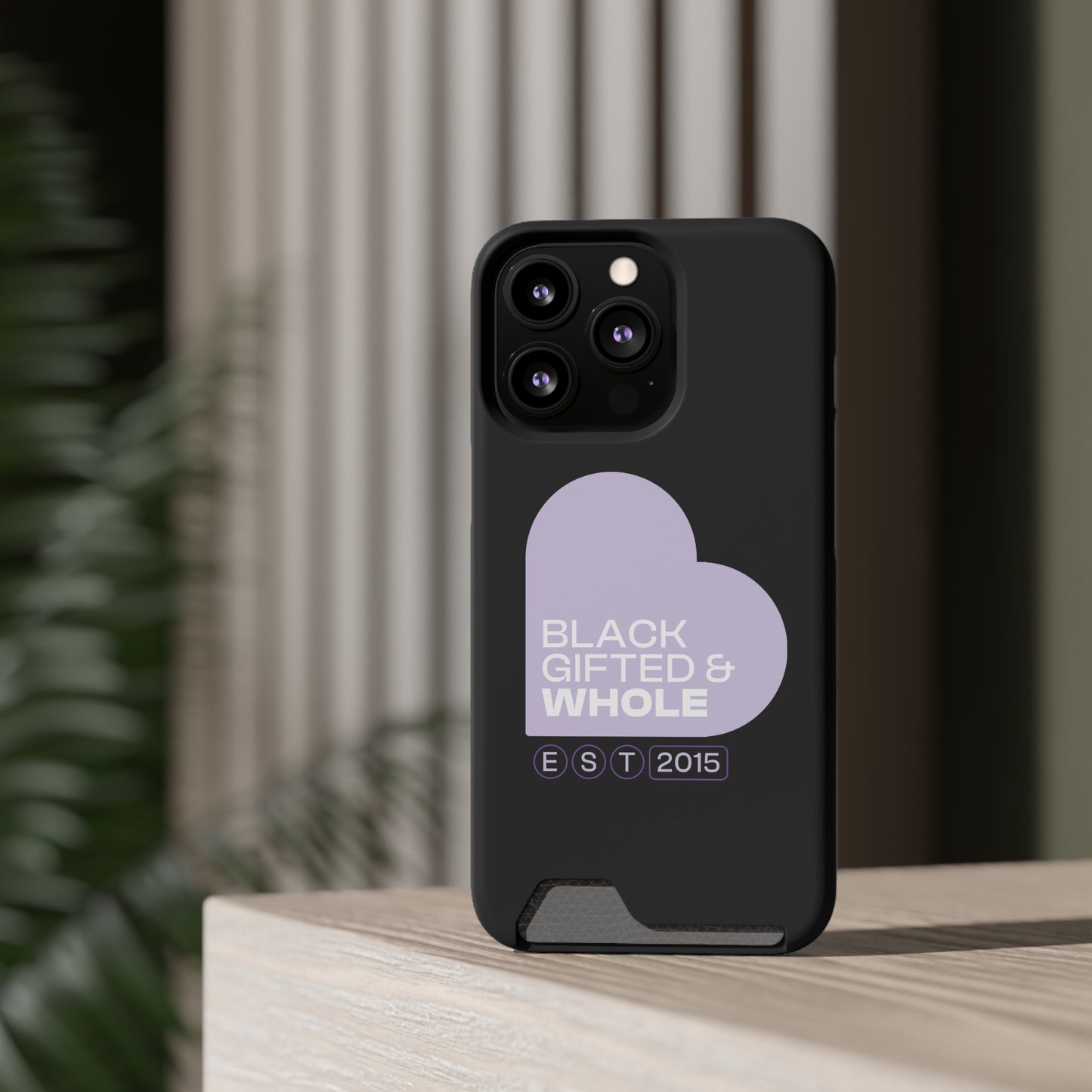 Black, Gifted & Whole Signature Phone Case With Card Holder