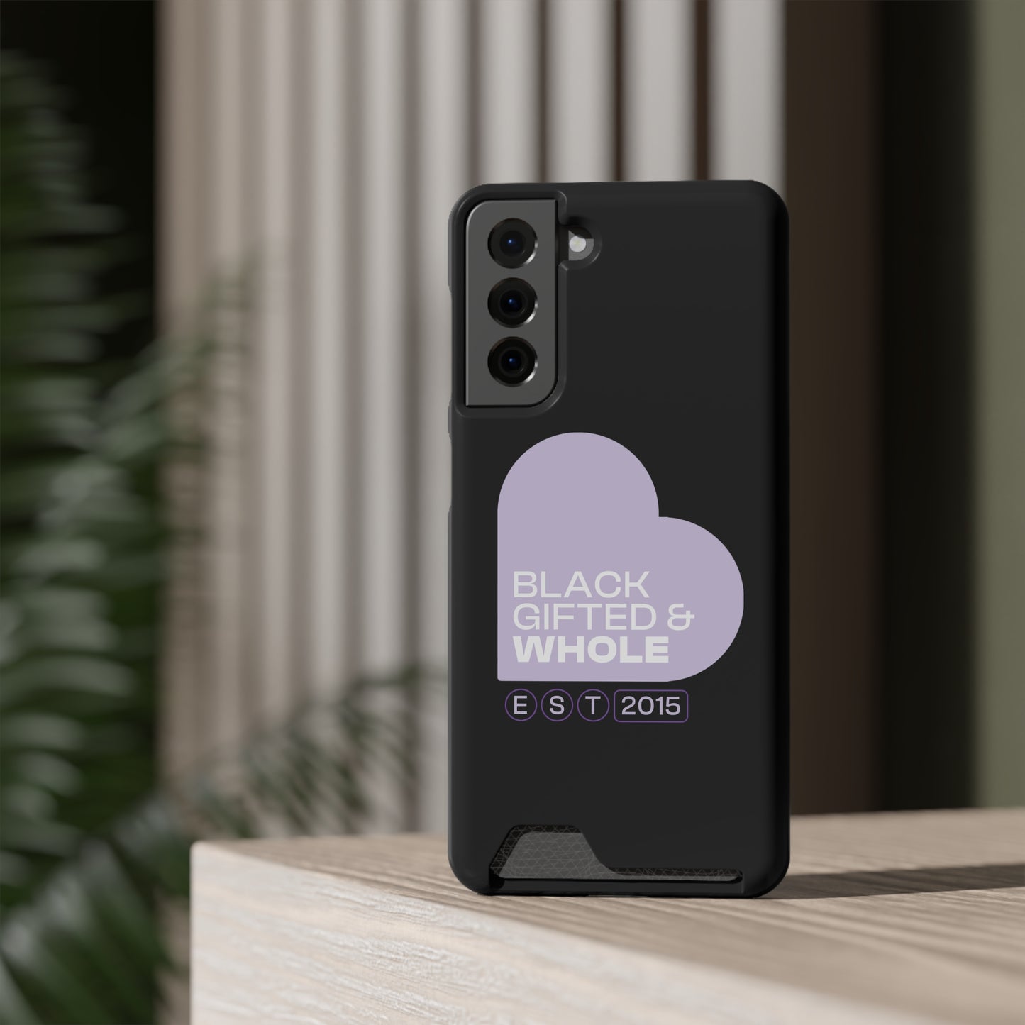Black, Gifted & Whole Signature Phone Case With Card Holder