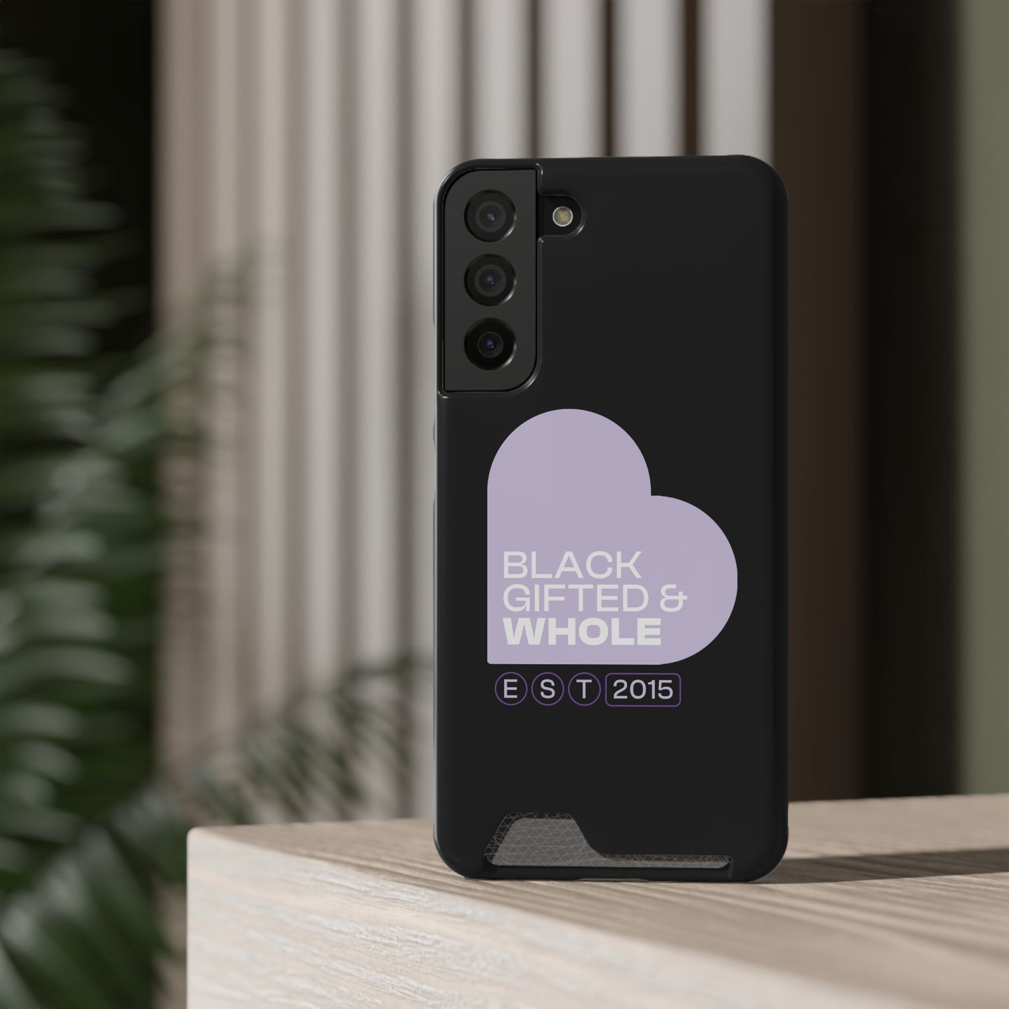 Black, Gifted & Whole Signature Phone Case With Card Holder