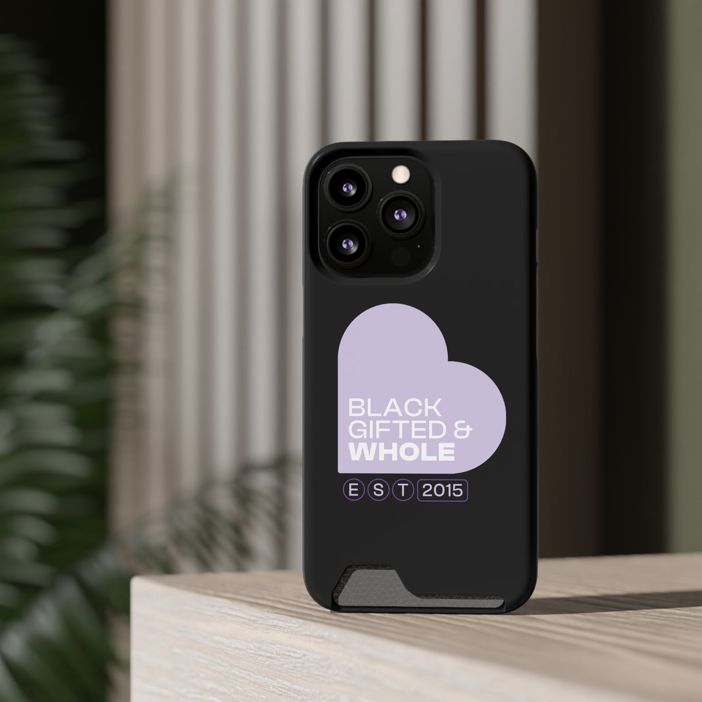 Black, Gifted & Whole Signature Phone Case With Card Holder
