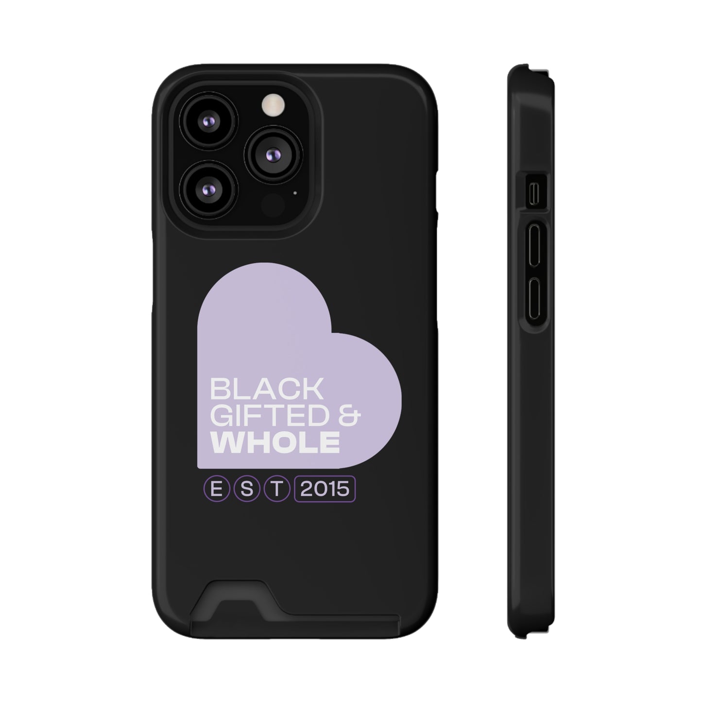 Black, Gifted & Whole Signature Phone Case With Card Holder